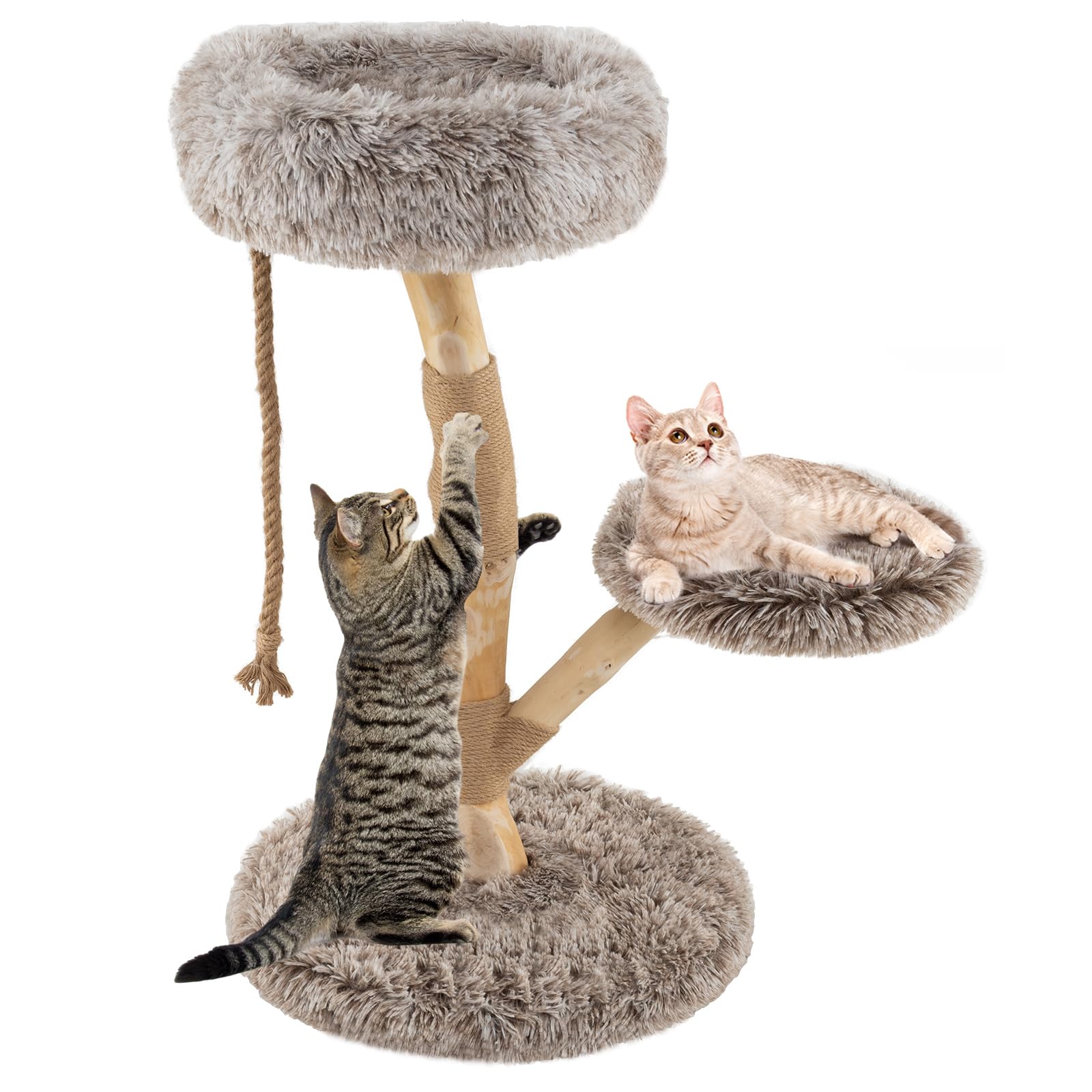 Tangkula Modern Cat Tower with Scratching Post for Indoor Kittens